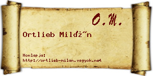 Ortlieb Milán névjegykártya
